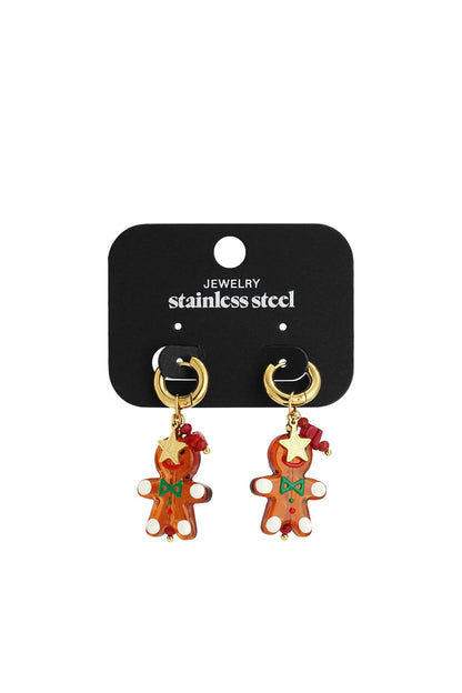 Peperkoek Mannetjes Oorbellen | Stainless Steel